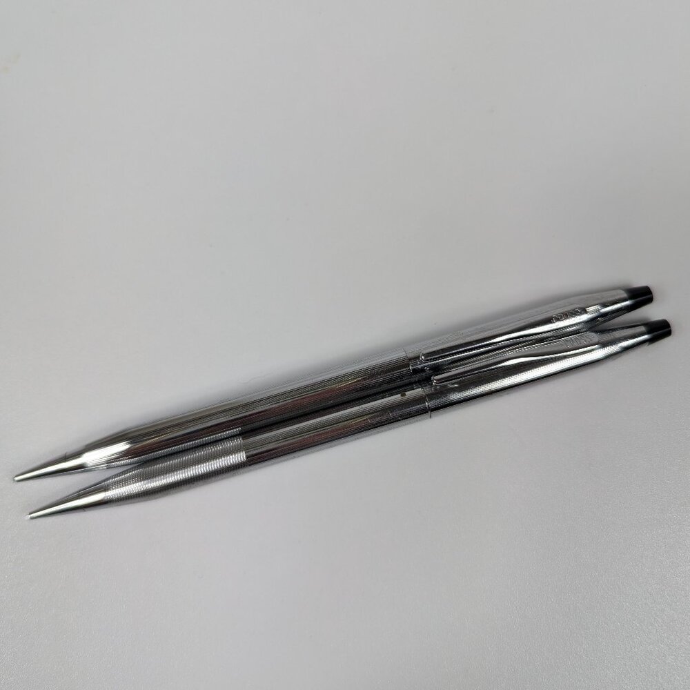 Set of 2 Vintage Cross Silver Mechanical Pencils One Engraved Detroit Diesel